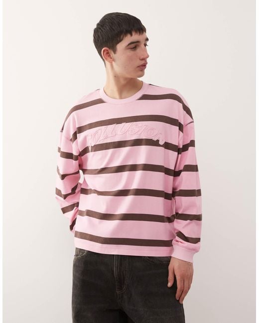 Collusion Pink Oversized Boxy T-shirt for men