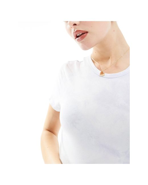 close fitted rib t-shirt - White