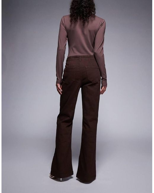 River Island Purple Relaxed Flare Zip Detail Jeans