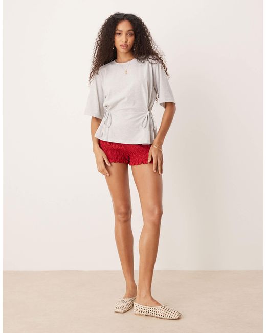 ASOS Red Oversized T-shirt With Tie Detail