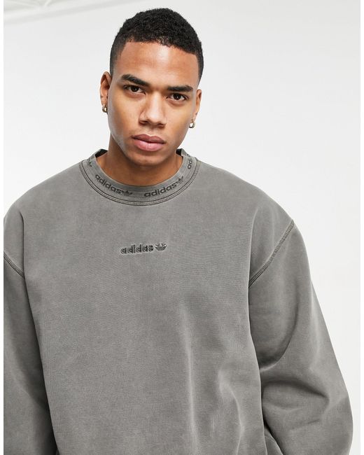 Adidas overdyed crew sweatshirt Clearance