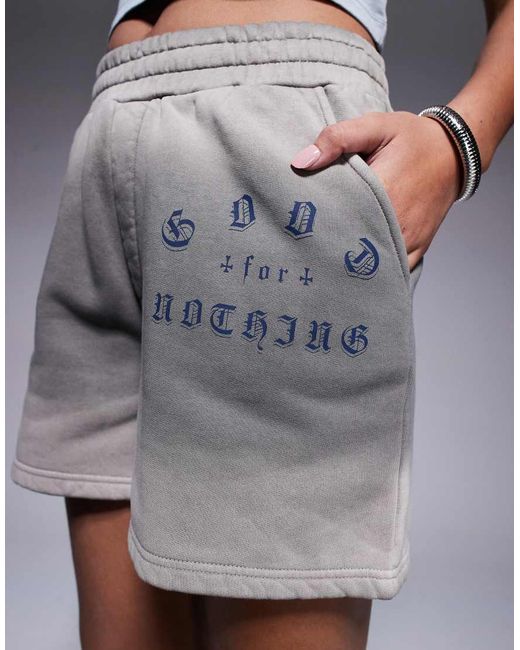 Good For Nothing Gray Sweat Logo Shorts