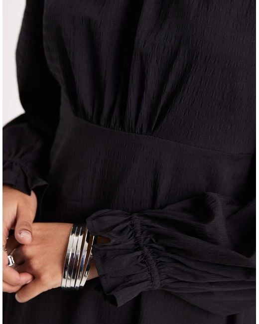 Wednesday's Girl Black Wednesdays Girl Textured Seam Detail Mini Dress