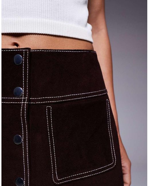 Minifalda De Ante Auténtico De ASOS de color Blue