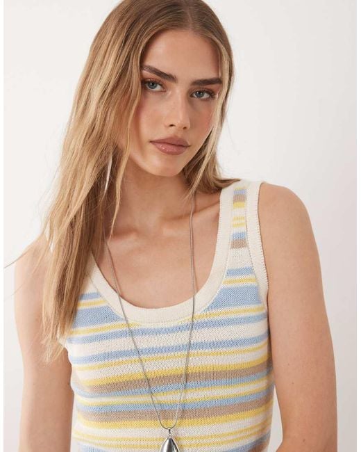 ASOS Green Knitted Cotton Blend Singlet