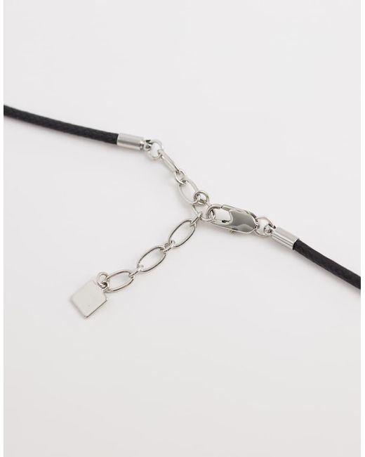 ASOS White Long Corded Necklace With Abstract Pendant