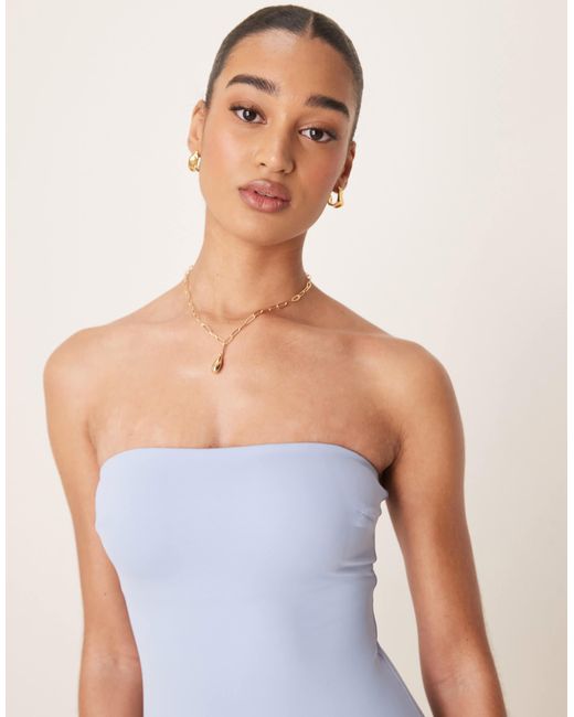 ASOS Blue – maya – eleganter, trägerloser badeanzug