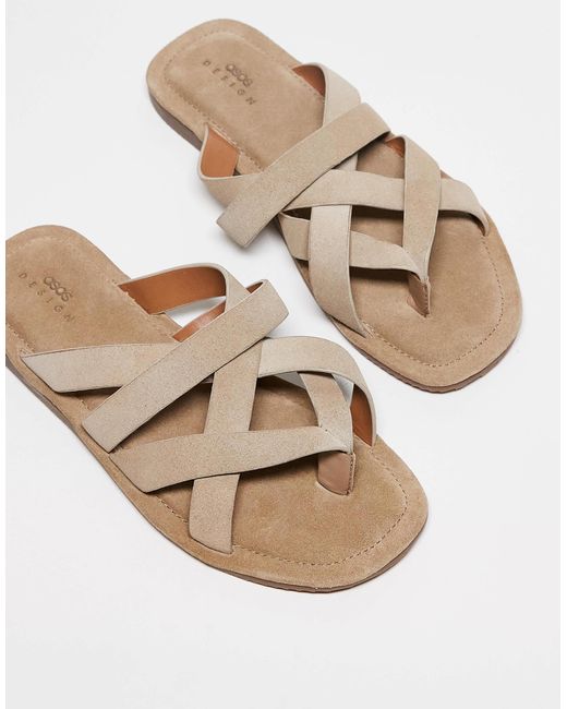 Sandales à brides en daim - taupe ASOS pour homme en coloris Natural