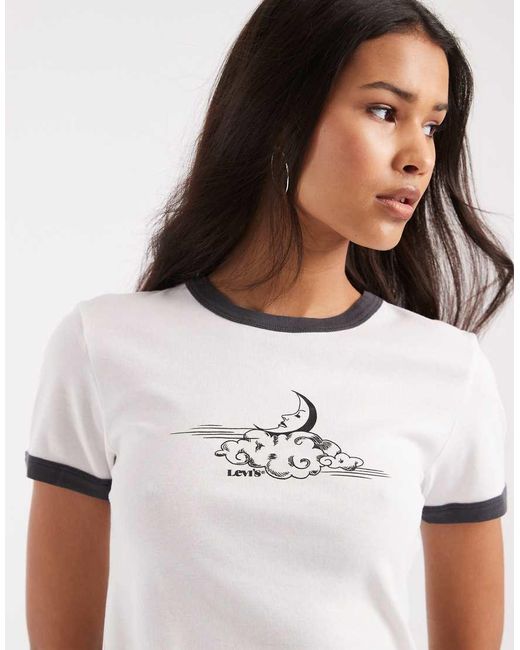 Levi's White Moon Graphic Ringer Tee