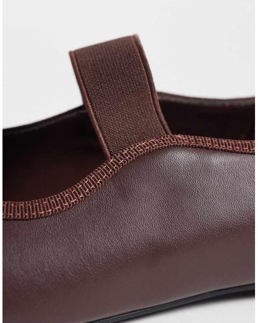 Glamorous Brown Square Toe Ballet Flats