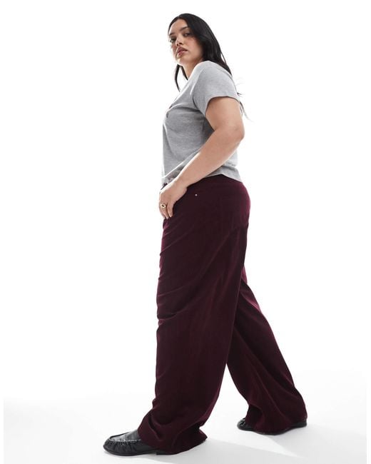 ASOS Purple Curve Cord Wide Leg Pants