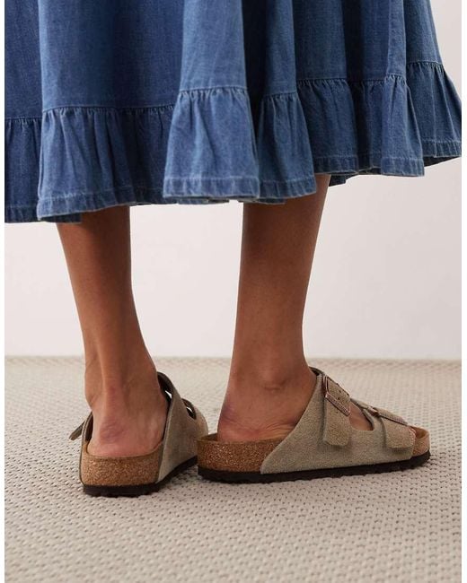 Birkenstock Blue Arizona Narrow Fit Suede Sandals