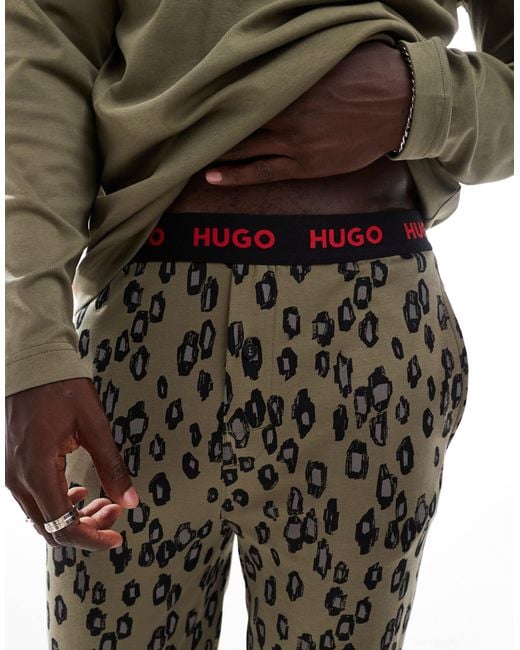 Boss Hugo – bodywear – langärmliges loungewear-set in Green für Herren