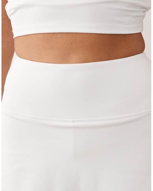 4505 White Active Tennis Skirt With Under Shorts And Phone Pocket