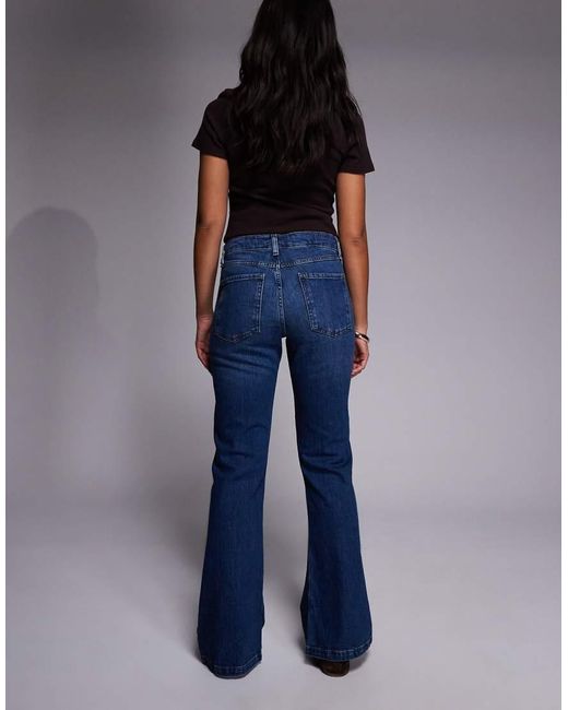 River Island Blue Mid Rise Bootcut Flared Jeans
