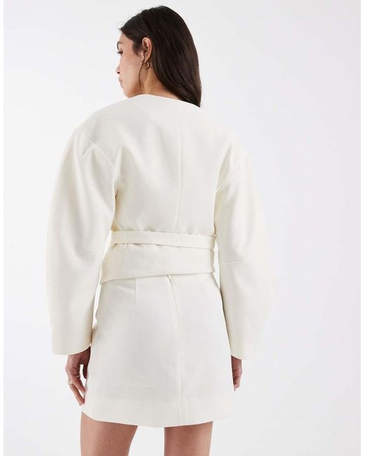 ASOS White Tailored Skirt With Split