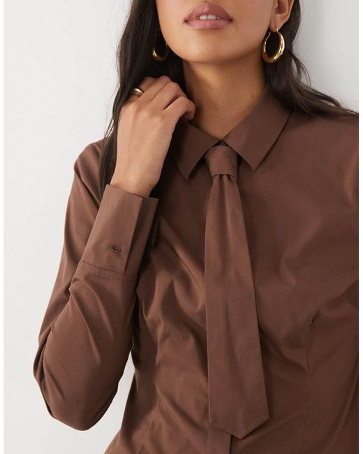 New Look Brown Shirt And Tie Set