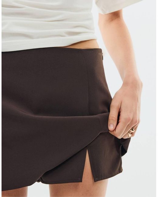 Stradivarius White Skort With Side Slit