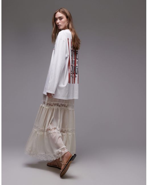TOPSHOP Gray – transparenter maxirock