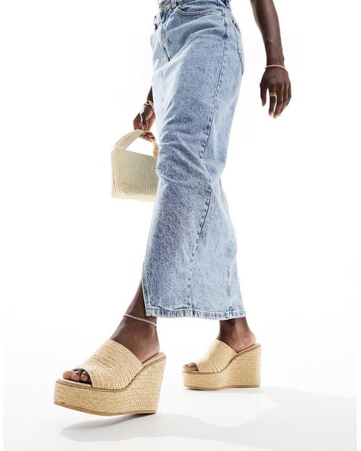ALDO Blue Midsommar Platform Wedge Mules