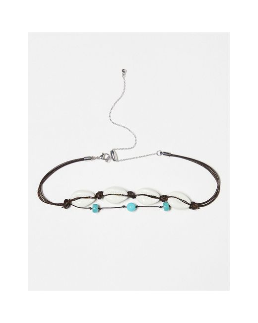 Reclaimed (vintage) White – unisex-halsband mit 2 reihen und muscheln