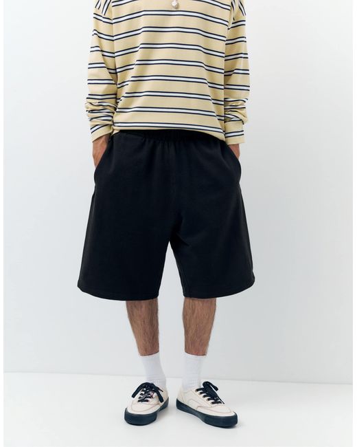Bermuda ample molletonné Pull&Bear pour homme en coloris White
