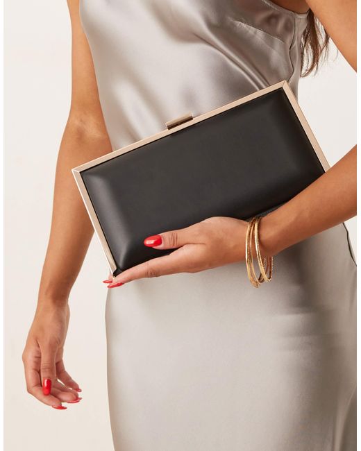 Pochette rectangulaire et enduite ASOS en coloris Natural