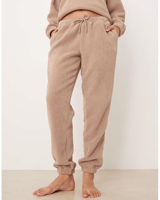 ASOS Natural – lounge-jogginghose aus microfleece