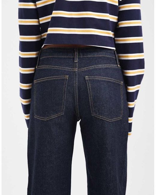 ASOS Blue Asos Design Petite Comfort Stretch Straight Leg Jeans