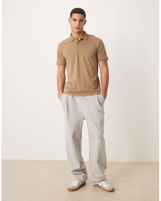 ASOS – basic-polohemd aus pikee in Natural für Herren