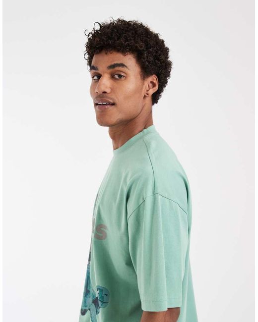 ASOS Green Oversized Tee With Guinness Print for men