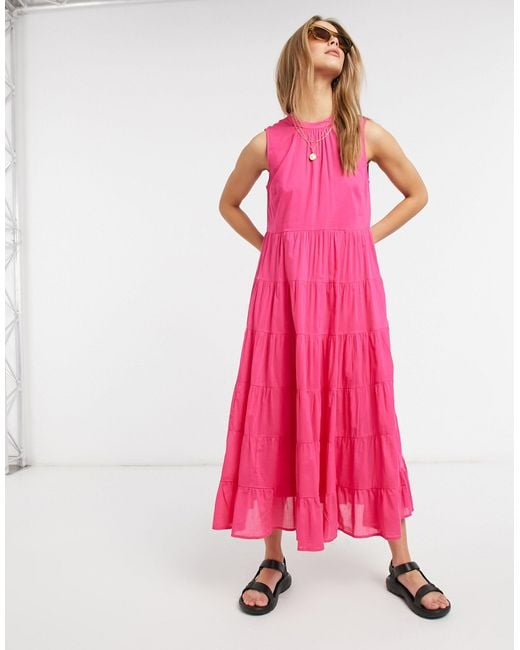 Warehouse tiered maxi clearance dress