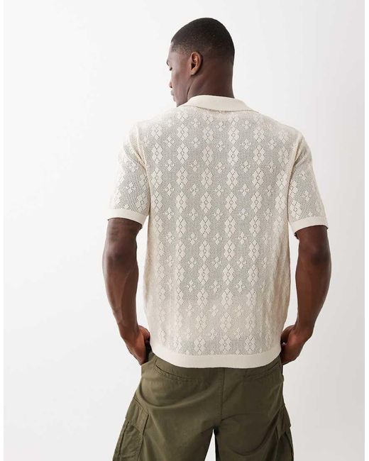 Only & Sons Natural Open Knit Shirt for men