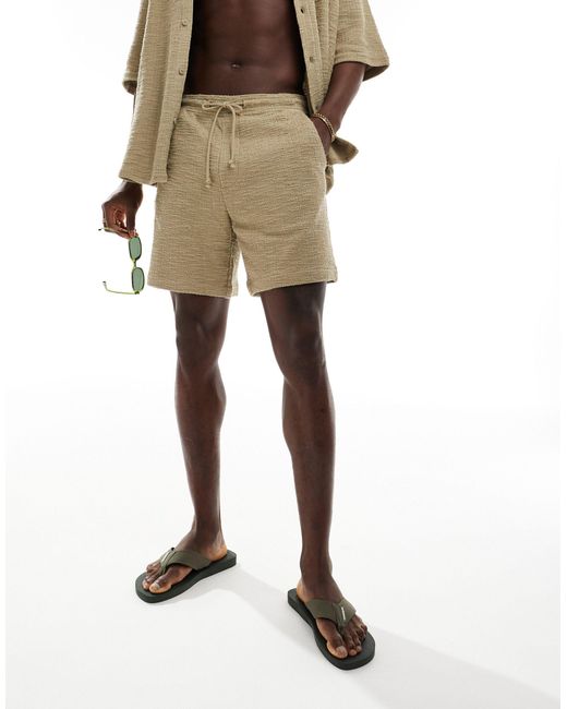 Pull&Bear – strukturierte shorts in Green für Herren
