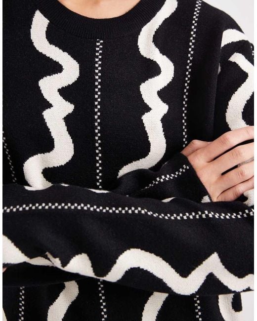 Object Knitted Midi Dress in Black | Lyst UK