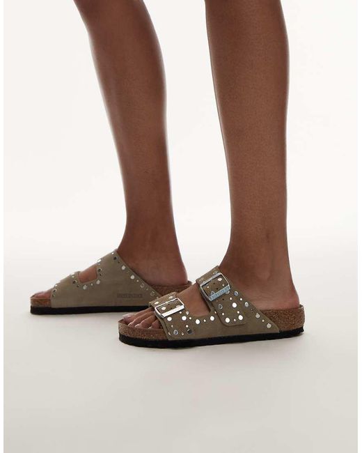 Birkenstock Brown Arizona Rivet Suede Sandal