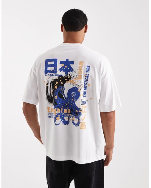 T-shirt oversize à imprimé souvenir ASOS pour homme en coloris White