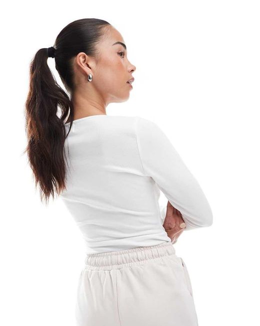 agon® White Square Neck Top