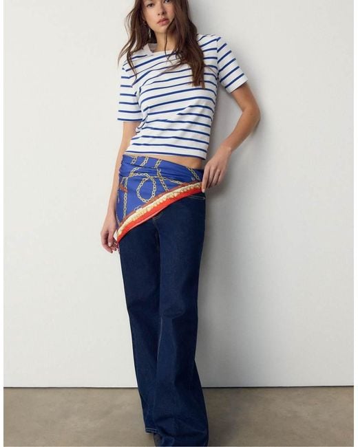 Stradivarius Blue Chain Scarf