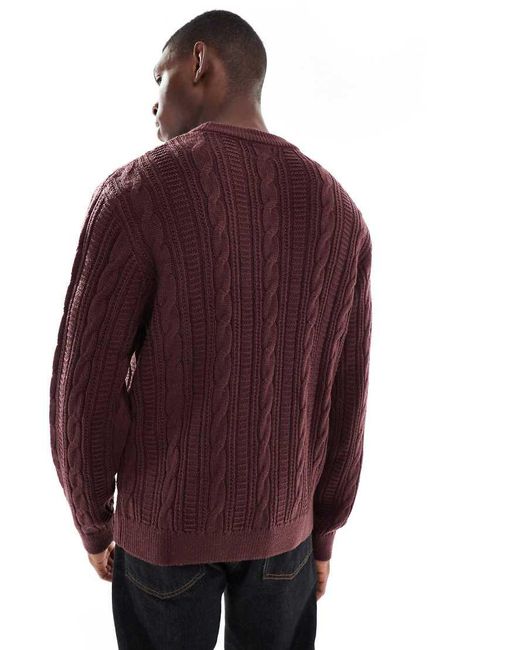 JJ Rebel Purple Cable Knit Jumper for men