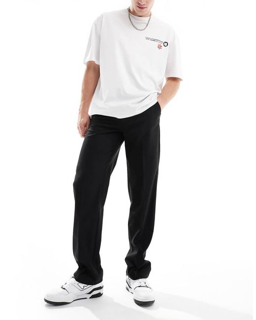 ASOS Black Straight Suit Trouser for men