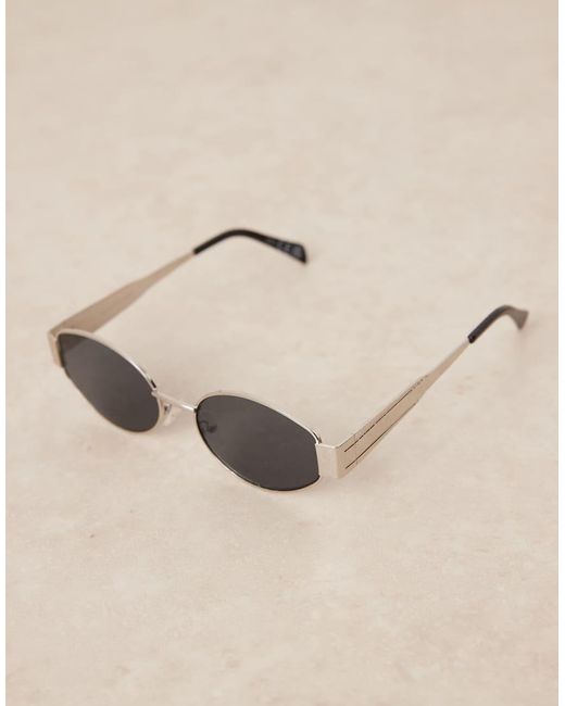 Gina Tricot Brown Oval Metal Frame Sunglasses