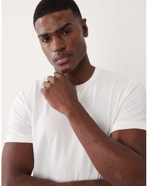 Mango White Relaxed Fit T-Shirt for men