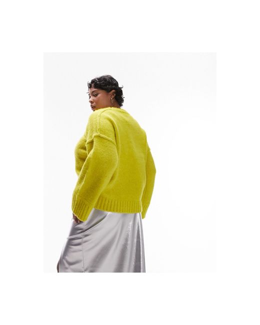Curve - maglione girocollo con cuciture a vista di TOPSHOP in Yellow