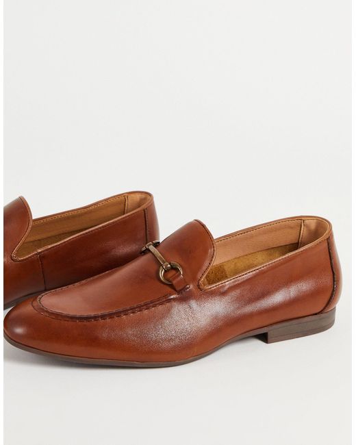 Metal Detail Leather Loafers 