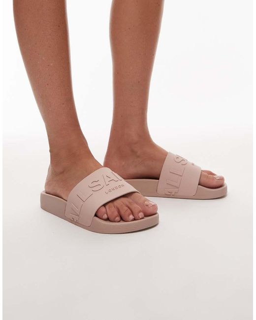 AllSaints Brown biggy Rubber Sliders