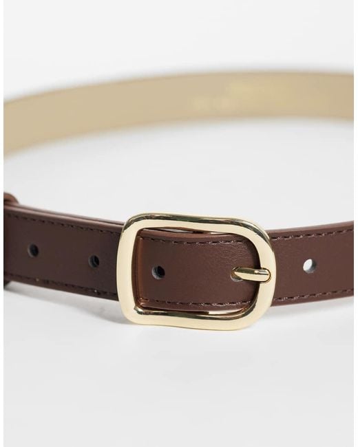 Pieces Gray Leather Look Belt With Gold Buckle