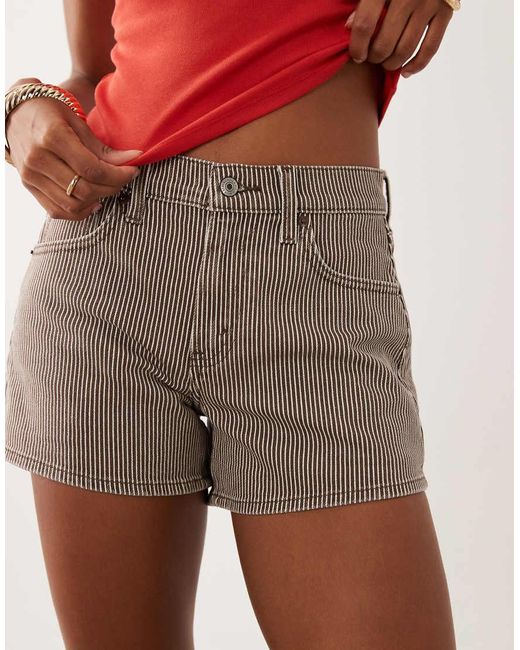 Abercrombie & Fitch Red A-line Denim Shorts