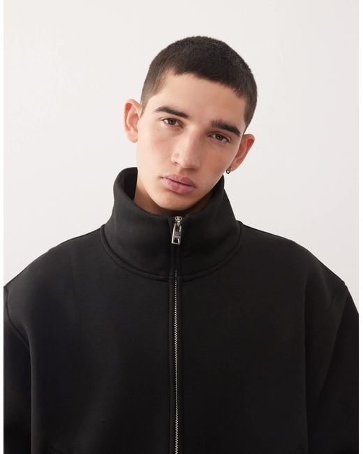 Weekday Black Funnel Neck Jacket for men