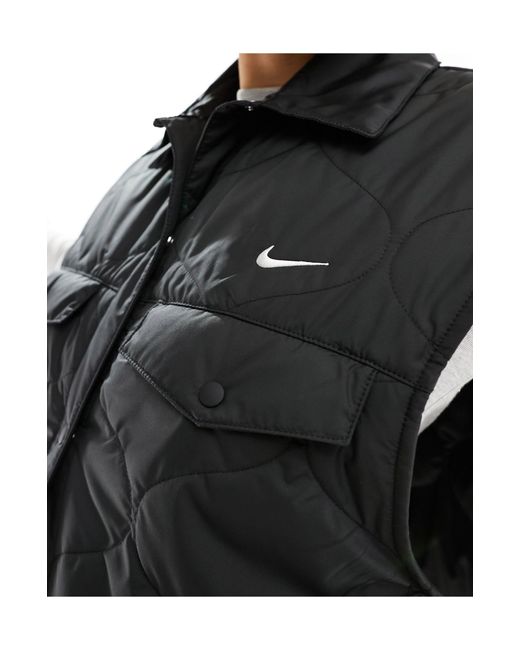 Chaleco negro acolchado básico Nike de color Black